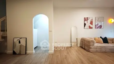 Stylish living room with modern decor and cozy seating area