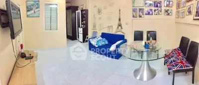 Charming living room with unique decor and cozy seating area