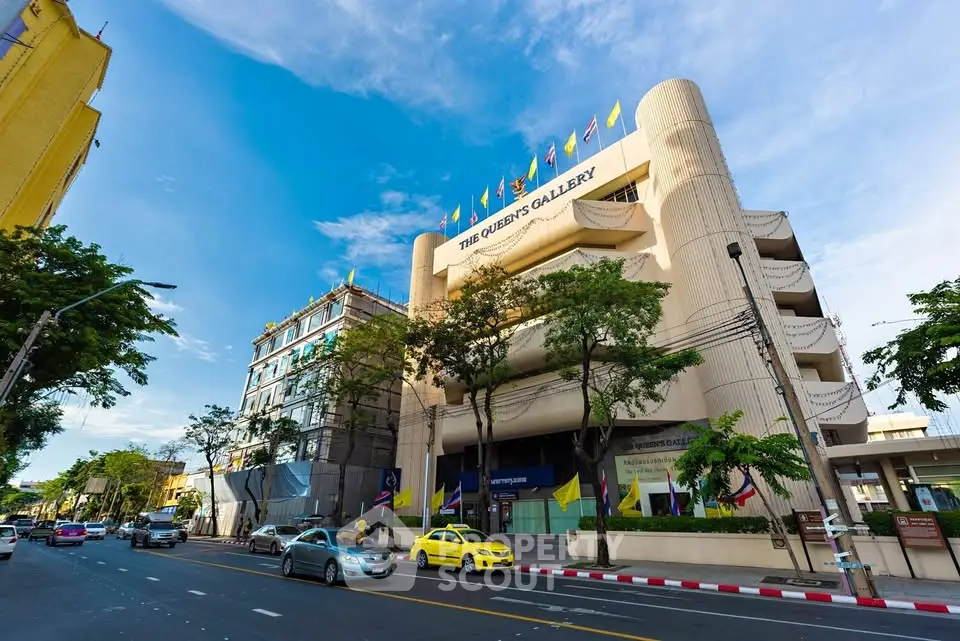 Stunning urban street view with modern architecture and vibrant city life.