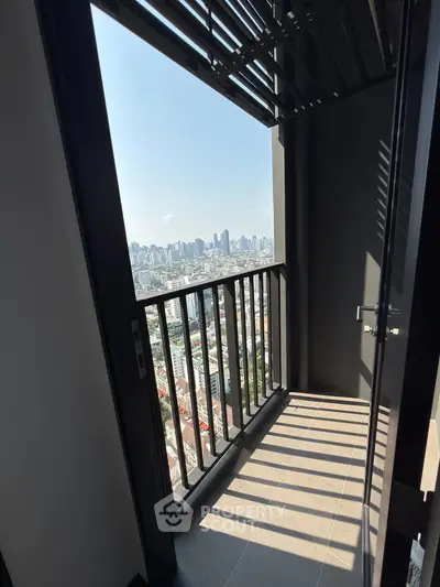 Stunning high-rise balcony with panoramic city skyline view