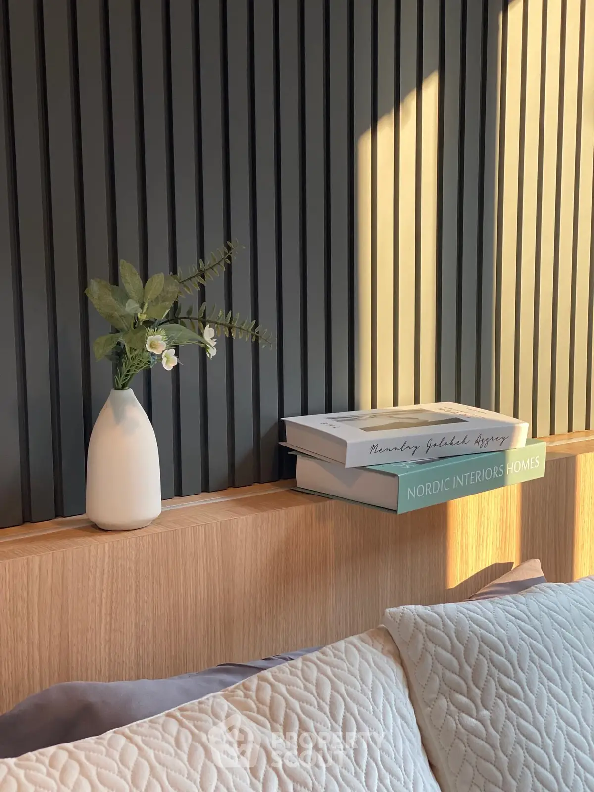 Stylish modern bedroom with elegant decor and cozy ambiance