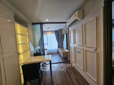 Modern living room with elegant decor and natural light