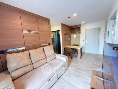Modern living room with stylish furniture and open layout in a contemporary apartment.