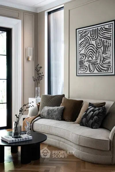 Elegant living room with modern decor and stylish furniture