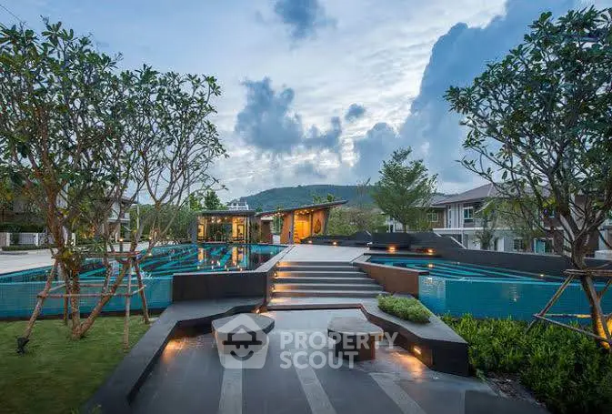 Luxurious outdoor pool area with modern design and scenic views