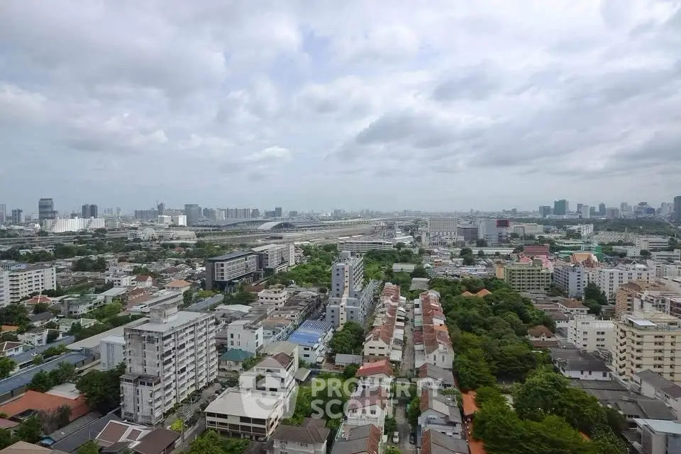 Stunning cityscape view from high-rise building showcasing urban landscape and skyline.