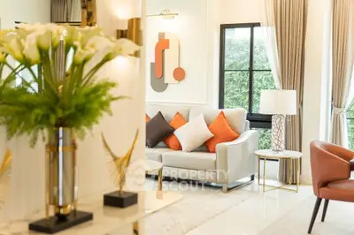 Luxurious living room with modern decor and elegant furnishings