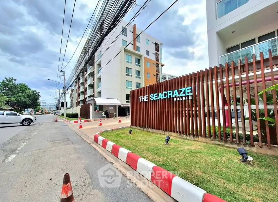 Modern condominium exterior with street view at The Seacraze Hua Hin.
