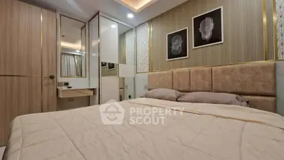 Luxurious modern bedroom with elegant decor and cozy ambiance