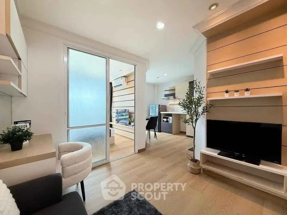 Modern living room with open layout and stylish decor