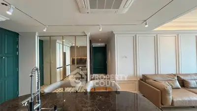 Luxurious modern living room with elegant decor and spacious layout