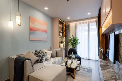 Stylish modern living room with elegant decor and natural light