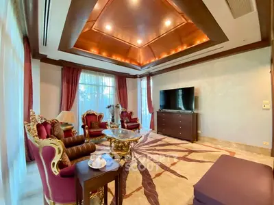 Luxurious living room with elegant furniture and ambient lighting