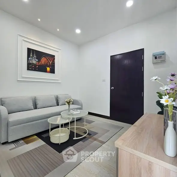 Modern living room with stylish decor and comfortable seating