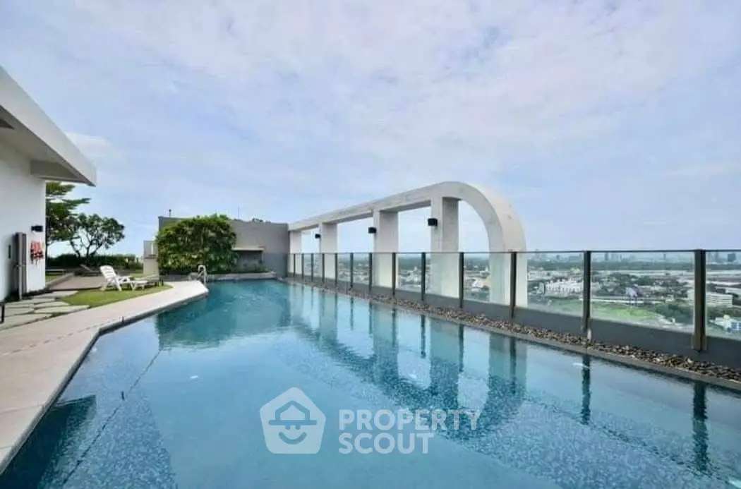 Luxurious rooftop pool with stunning city views and modern design