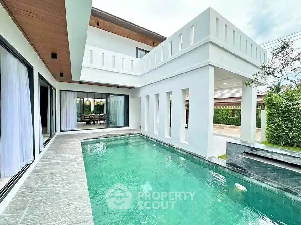 Luxurious modern home with private pool and elegant architecture