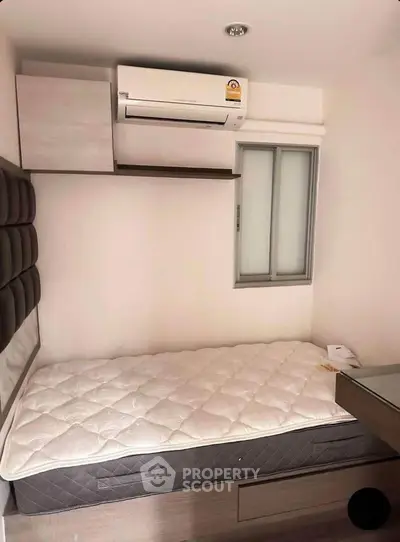 Cozy bedroom with air conditioning and modern design