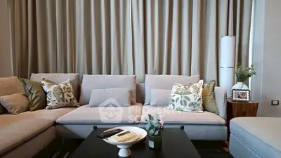 Stylish living room with modern sofa and elegant decor