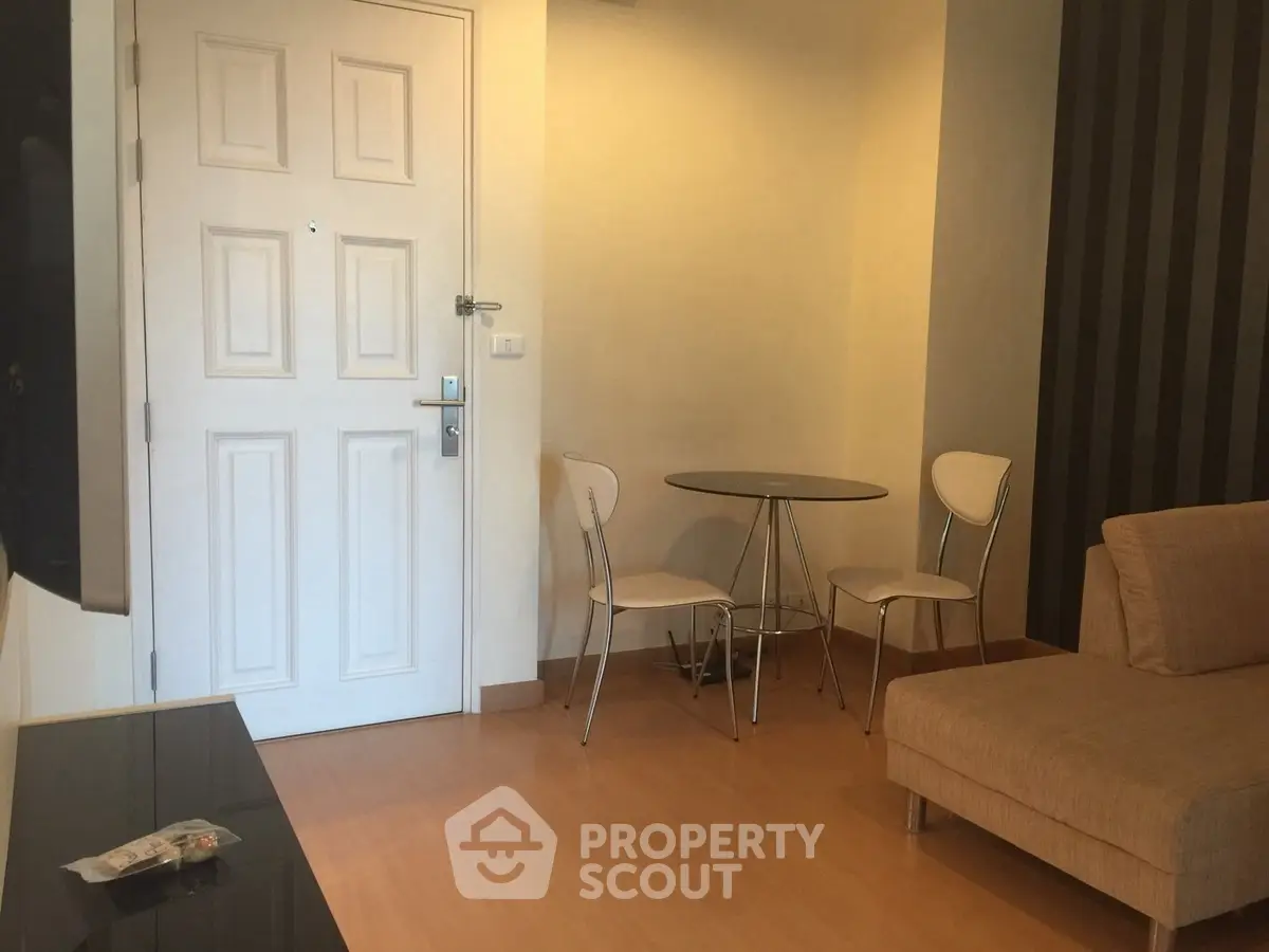 Cozy living room with modern furniture and warm lighting