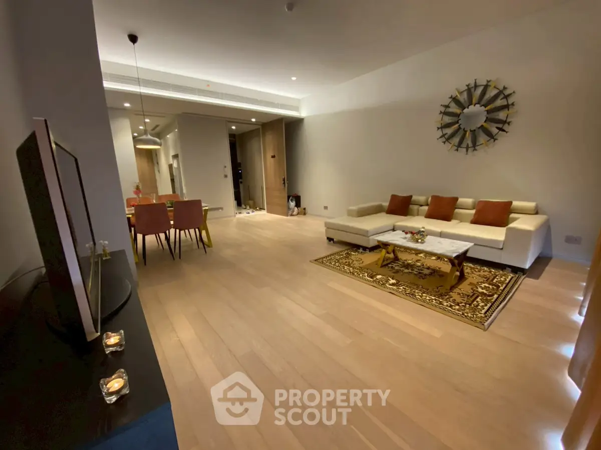 Spacious modern living room with elegant decor and open layout