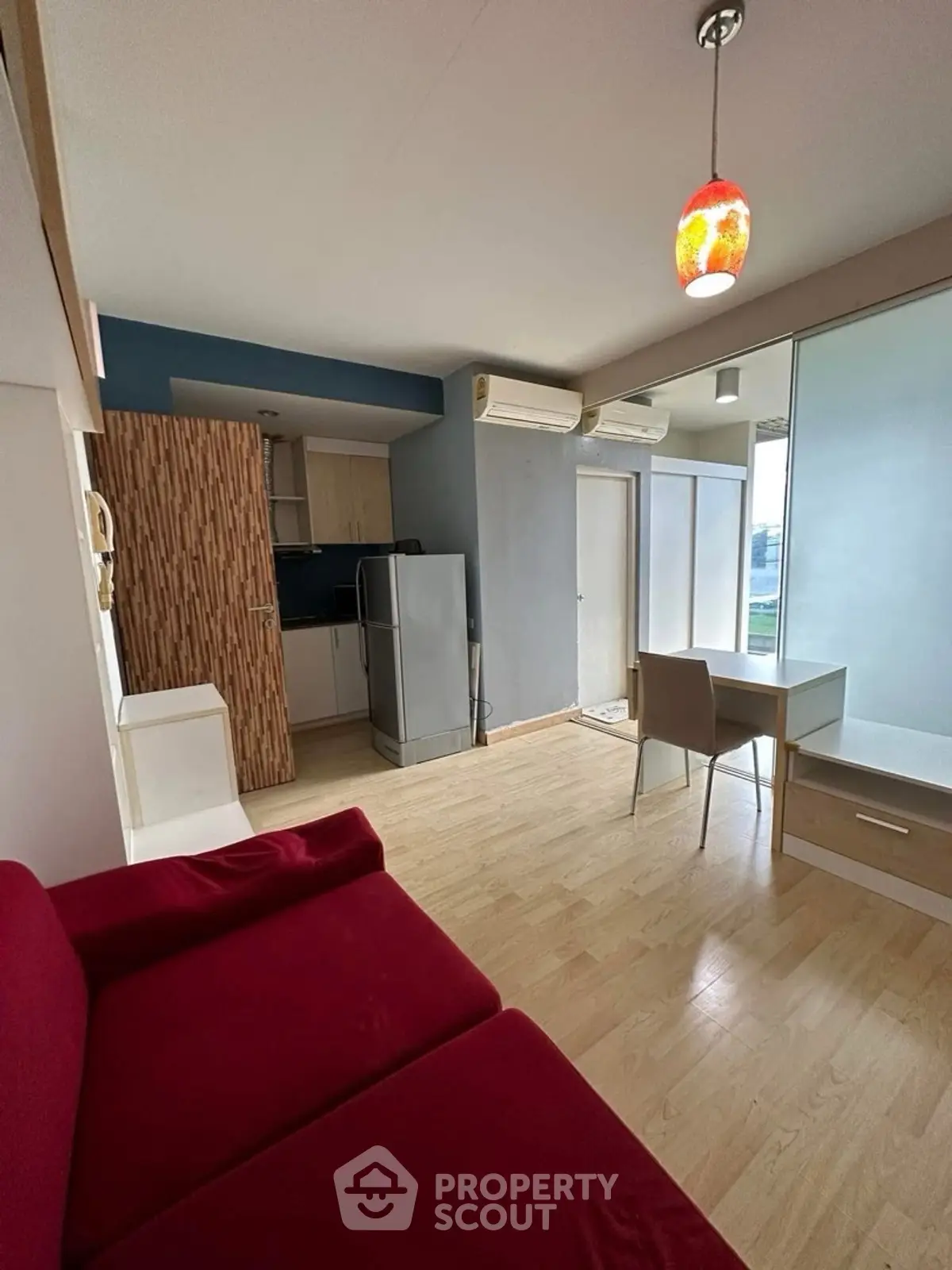 Modern studio apartment with open layout and stylish decor