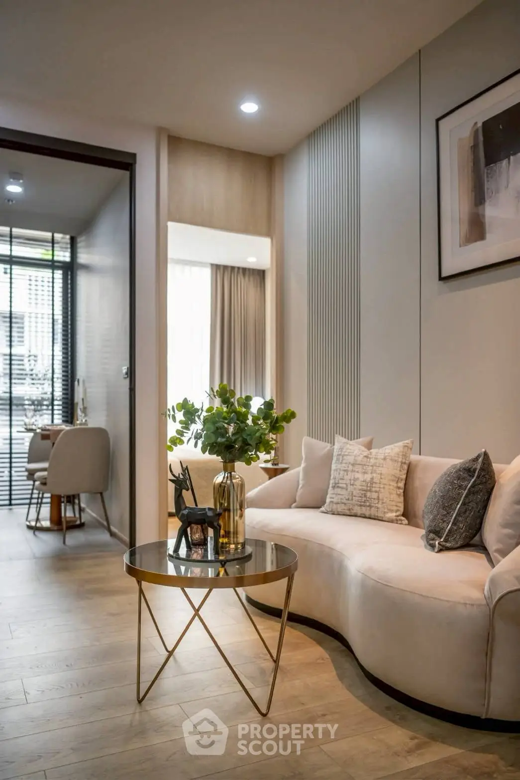 Stylish modern living room with elegant decor and natural light