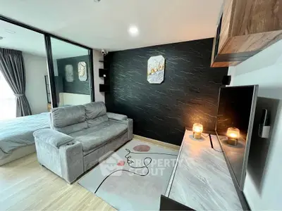 Modern living room with stylish decor and cozy ambiance