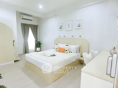 Bright and modern bedroom with stylish decor and natural light