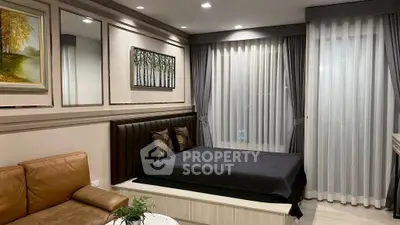 Elegant bedroom with modern decor and cozy lighting