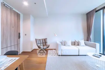 Modern living room with sleek furniture and natural light