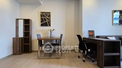 Modern living room with stylish furniture and elegant decor