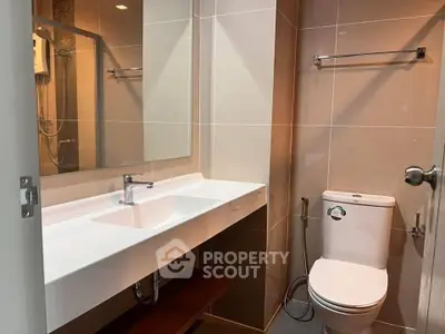 Modern bathroom with sleek fixtures and elegant design