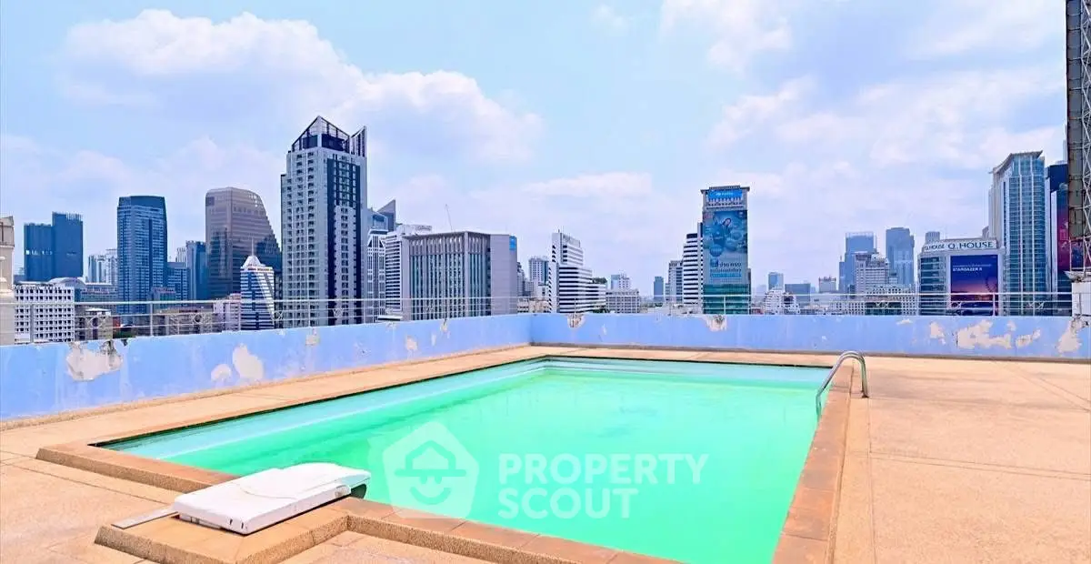Stunning rooftop pool with panoramic city skyline views