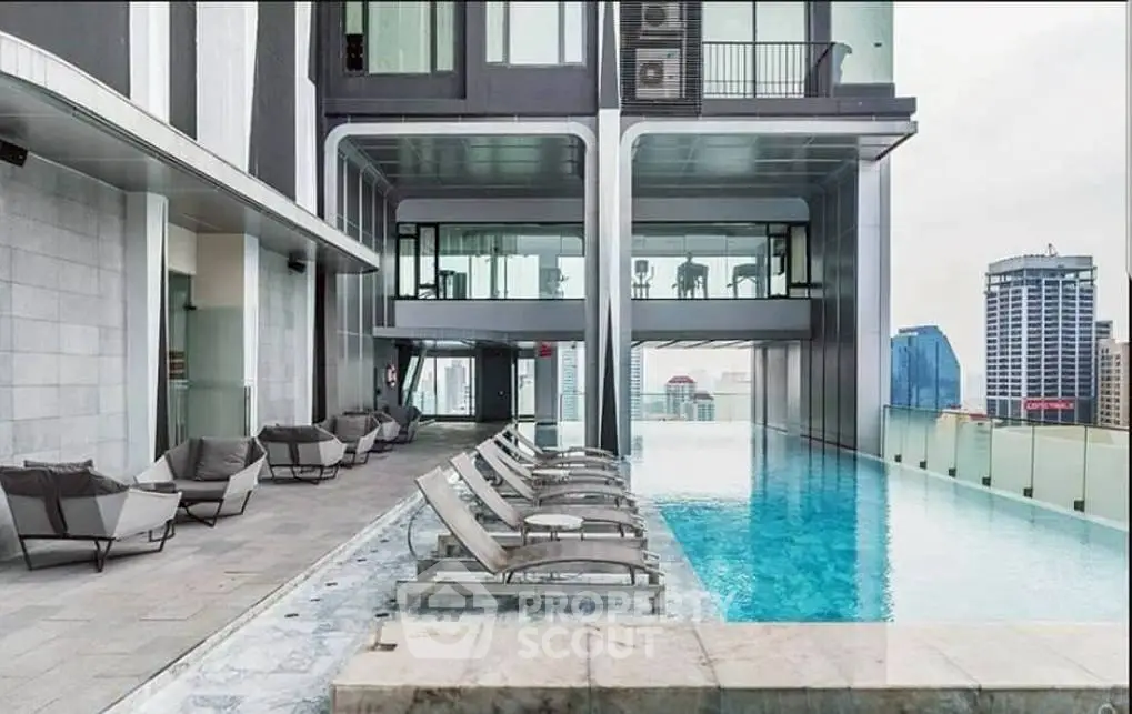 Luxurious rooftop pool with stunning city views and modern architecture.