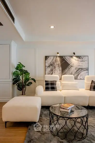 Elegant living room with modern decor and stylish furniture