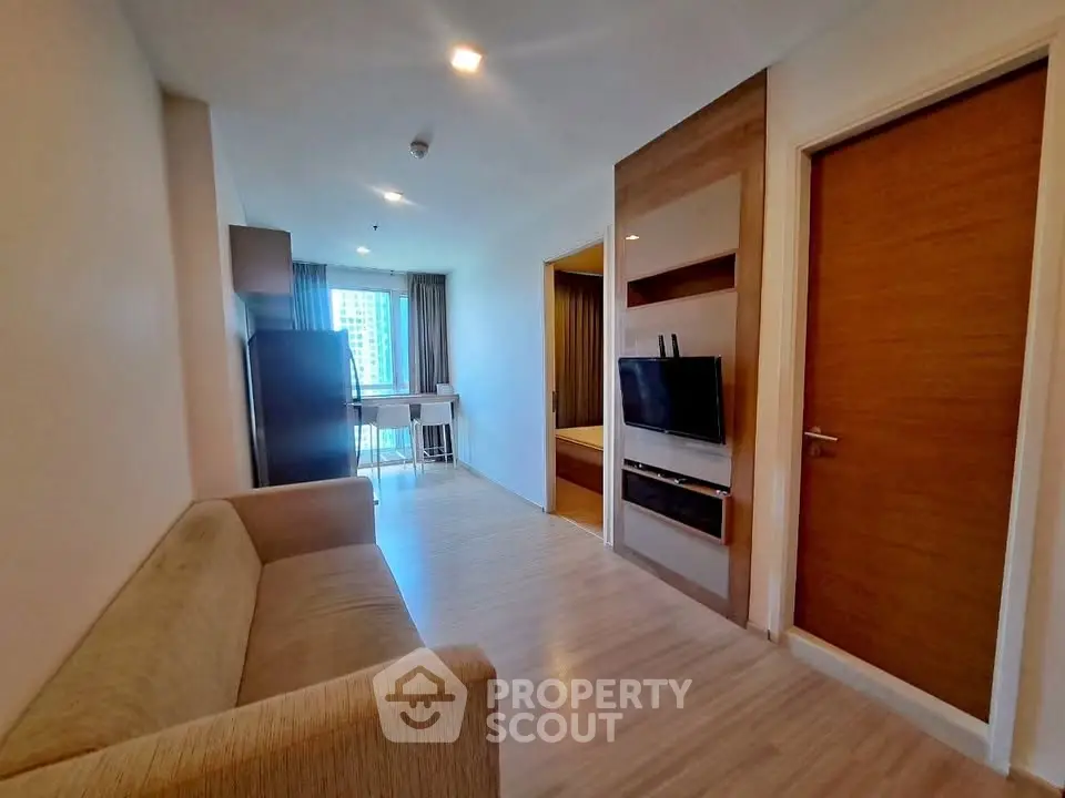 Modern apartment interior with cozy living area and stylish decor