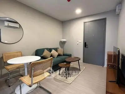 Modern living room with stylish furniture and cozy ambiance