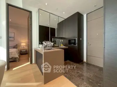 Modern kitchen with sleek design and open layout, featuring high-end appliances and stylish cabinetry.