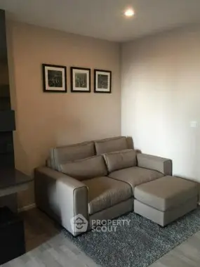 Cozy living room with modern sofa and stylish decor