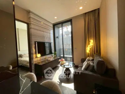 Luxurious modern living room with elegant decor and natural light