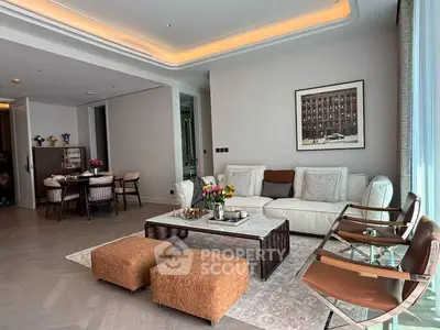 Luxurious living room with elegant decor and natural light