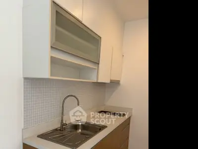 Modern kitchen with sleek cabinetry and stainless steel sink