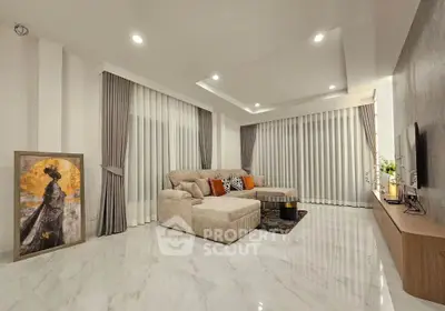 Luxurious modern living room with elegant decor and spacious seating area