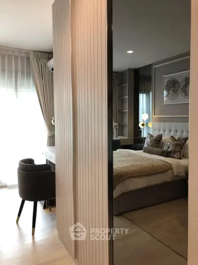Luxurious modern bedroom with elegant decor and natural light