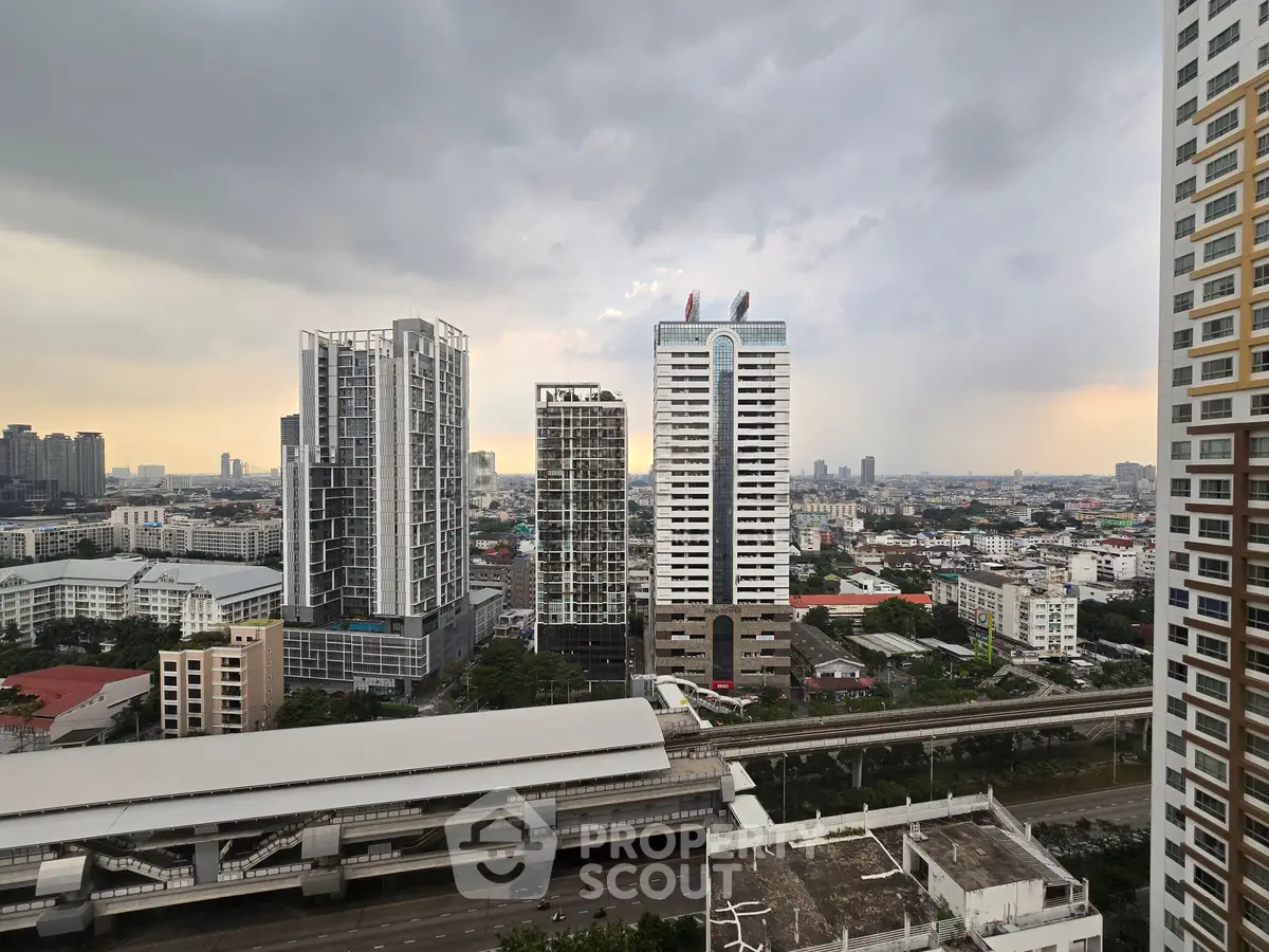 Stunning cityscape view with modern high-rise buildings and expansive skyline, perfect for urban living enthusiasts.