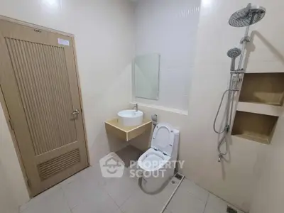 Modern bathroom with sleek fixtures and minimalist design