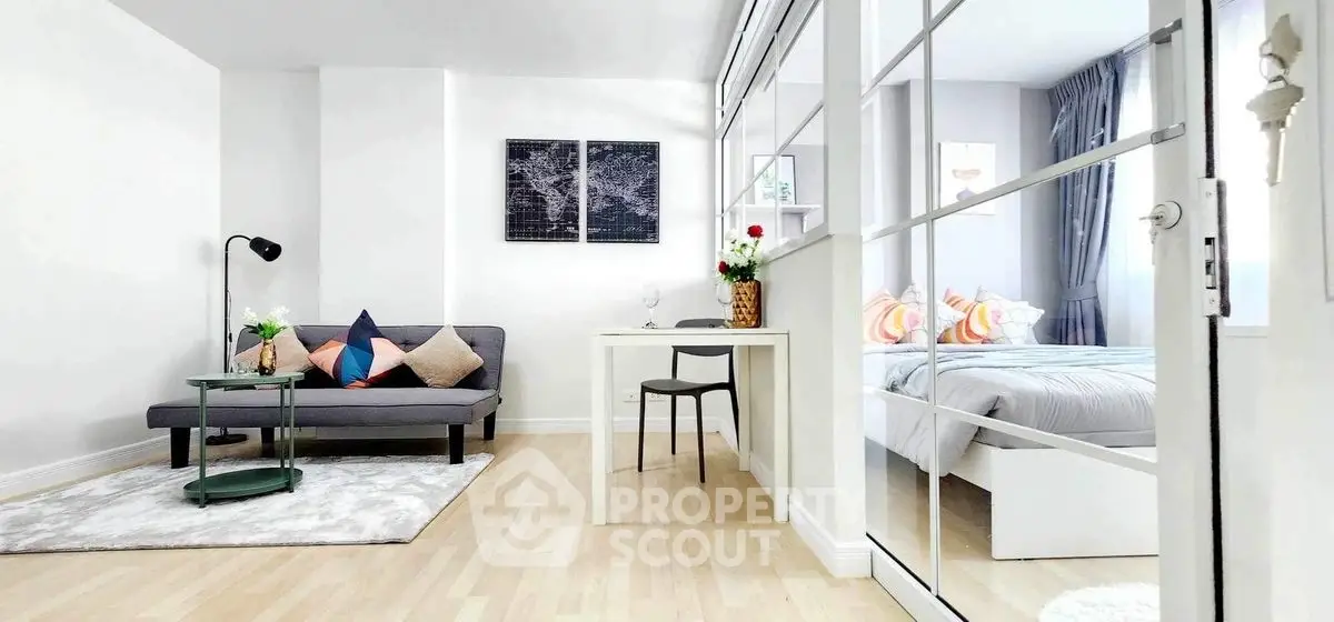 Modern studio apartment with stylish decor and natural light