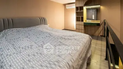 Cozy bedroom with modern decor and stylish furniture