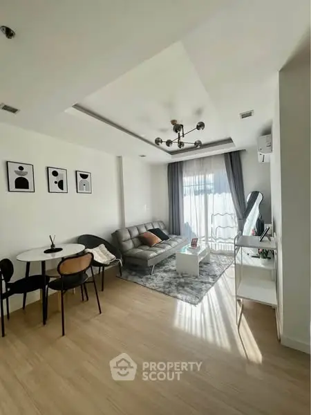 Modern living room with stylish decor and natural light