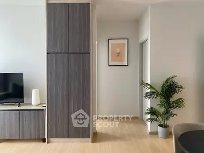 Modern living room with sleek furniture and stylish decor